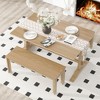 3-Piece Retro Dining Set, Rectangular Trestle Table and 2 Wooden Benches for 4 People for Dining Room and Kitchen - 2 of 4