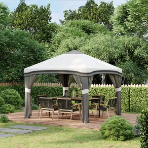 VisioGear 10'*10' Pop Up Canopy Tent with Netting, Instant Tents for Parties, Height Adjustable for Outdoor, Patio, Gray, 116.5"*116.5"*114.25" - 1 of 4