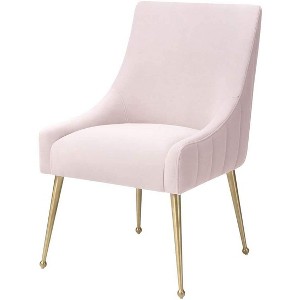 UNISOAR Dining Chair Velvet Upholstered Side Chair with Brushed Gold Leg - 1 of 4