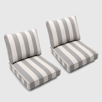 Foxborough 2pk Cabana Stripe Loveseat Cushions Black - Threshold™