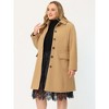 Agnes Orinda Women's Plus Size Winter Single Breasted Back Split with Pockets Long Overcoats - 3 of 4