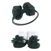 Hudson Baby Infant Girl Headband and Socks Giftset, Green Purple, One Size - 3 of 4