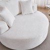 Round Chenille 360° Swivel Barrel Chair with Fluffy Cushion, Space-Saving and Modern Sleeper for Living Room - 3 of 4