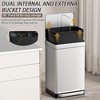 SUGIFT 13.2 Gal Stainless Steel Trash Can Step-on Trash Can with Lid - 3 of 4