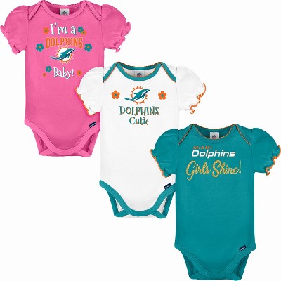 NFL 2-Pack Baby Boys Dolphins Long Sleeve Bodysuits - 3-6mo