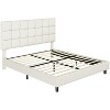 Yaheetech Upholstered Platform Bed Frame with Tufted Height Adjustable Headboard - 2 of 4