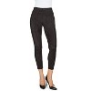 Memoi Women's Vegan Suede High-Waist Shaping Leggings Black M-L - 2 of 4