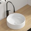 ChicFurnit Bathroom Sinks Round Countertop Bathroom Sink Porcelain Ceramic Thin Edge Basin Vessel Sink for Bathrooms, White, 14.57"*14.57"*5.12" - 2 of 4
