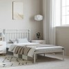 vidaXL Metal Bed Frame without Mattress with Headboard White Twin - 2 of 4