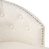 Sapphtopaz Swivel Bar Stools Set of 2 with Button Tufted&Nailhead Trim Backrest PU Upholstered Barstools with Footrest Chairs for Kitchen Island - 2 of 4