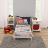 Everything Kids Construction Gray, Yellow, and Red Fire Engines, Dump Trucks, Police Cars and Busses Super Soft Toddler Blanket - 4 of 4