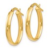 Black Bow Jewelry 3mm x 22mm (7/8 Inch) Polished 14k Yellow Gold Oval Tube Hoop Earrings - 2 of 4