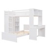 NicBex Twin Size Bunk Bed Loft Bed with Desk Pine Bed Frame with Shelves, Drawers, Wardrobe, Ladder and Guardrail, No Box Spring Required - 3 of 4