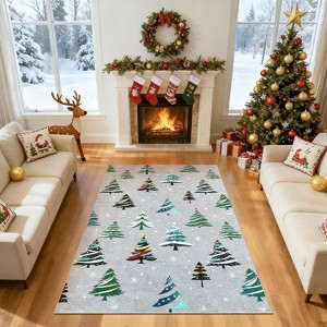 2x6 Runner Rug,Washable Rug for Home Decor,Indoor Non Slip Carpet,Soft Low Pile Christmas Rugs - 1 of 4