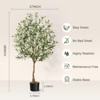 Artificial Olive Tree - Realistic Faux Olive Tree with Natural Wood Trunk and Lifelike Leaves, Perfect Potted Fake Olive Tree for Home, Office - 2 of 4