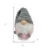 HomeRoots Set Of Two 11" Grey And Pink Fabric Christmas Gnome - 3 of 4