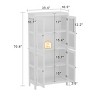 FUFU&GAGA White Bookcase Four Tier Space Minimalist Design Glass Cabinet Doors - 3 of 4