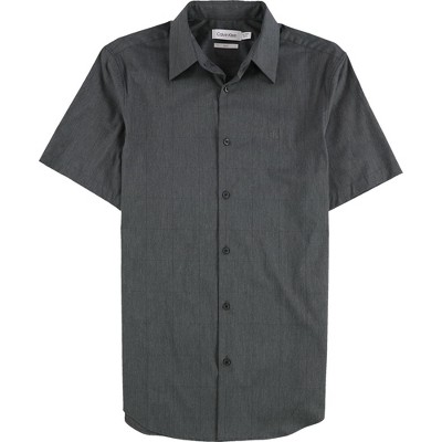 Calvin Klein Mens Slim Fit Tonal Windowpane Button Up Shirt