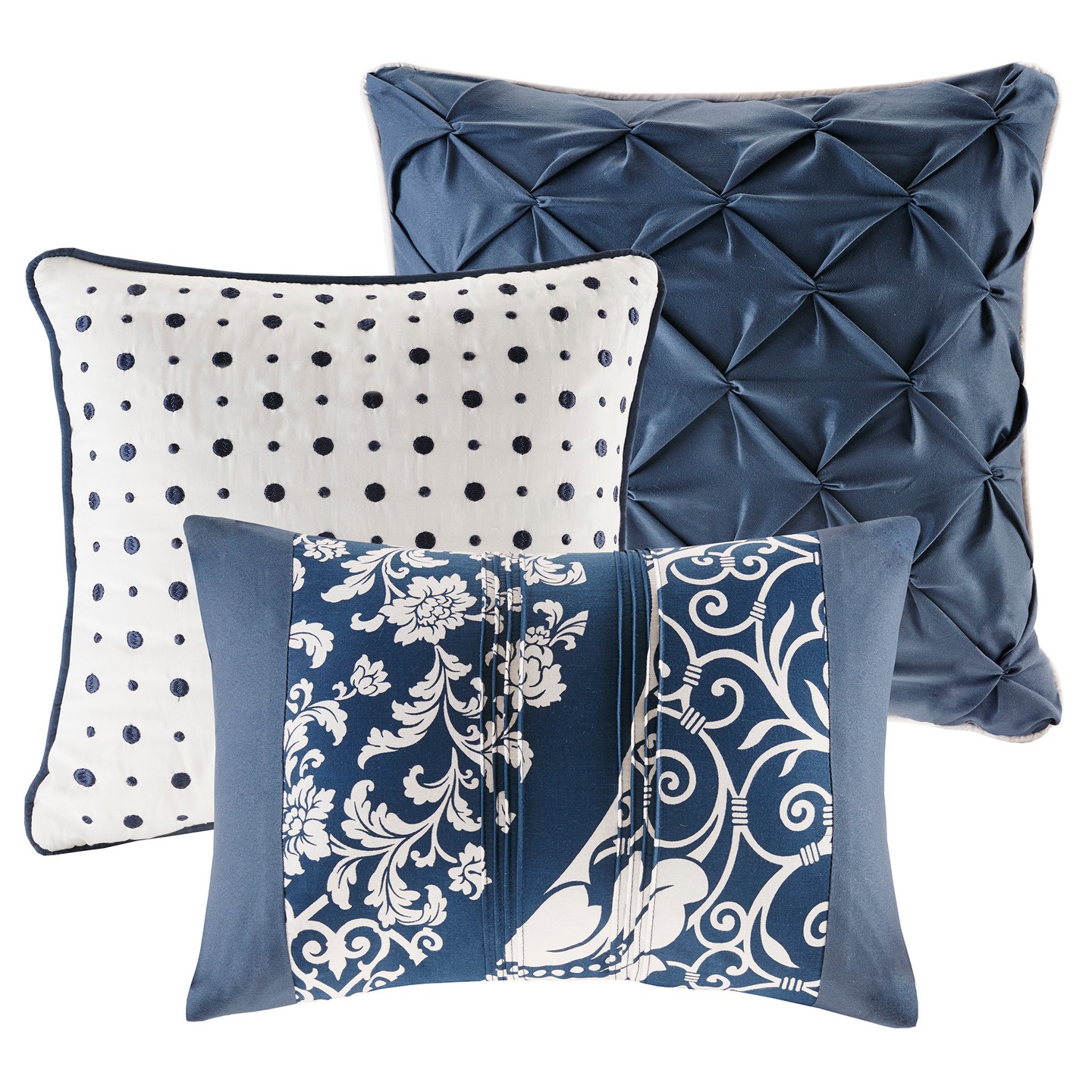 Комплект постельного белья Madison Park 7pc Queen Adela Printed Comforter Bedding Set Slate: Includes Bed Skirt & 3 Decorative Pillows — фото 3