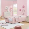 Twin Size Upholstered Platform Bed with Cute Rabbit Ear Shaped Headboard - 3 of 4
