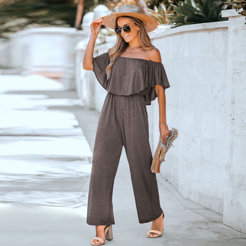 Women's Short Sleeve Off-the-Shoulder Jumpsuit - Cupshe, 3 of 7