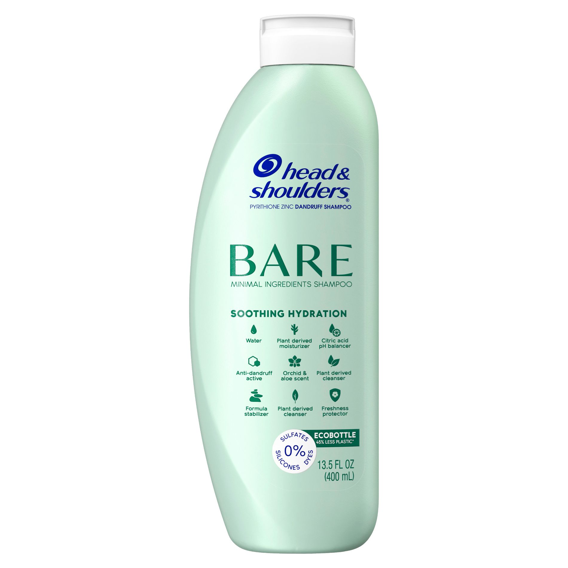 Head & Shoulders Bare Anti Dandruff Soothing Hydration Shampoo, Sulfate Free - 13.5 fl oz