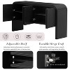 ORRD 63" Wave-Pattern Console Table with 4 Doors, Curved Sofa Table with Adjustable Shelf, Rustic Entryway Table for Living Room & Foyer（Black） - 4 of 4