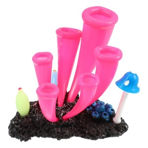 Unique Bargains Silicone Aquarium Simulation Horn Coral Fish Tank Landscape Decoration 3.39"x3.23" 1 Pc - 1 of 4