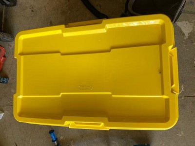 Sterilite 18319Y04 20 Gallon Plastic Storage Container, Yellow