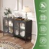 Munora - 4-Door Metal Buffet Cabinet with Adjustable Shelves - Modern Sideboard for Kitchen/Dining Room - Black - 4 of 4