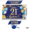 KatchOn, Blue and Gold Happy 21st Birthday Banner - XtraLarge, 72x44 Inch | Cheers to 21 Years Old Birthday Decorations - 3 of 4