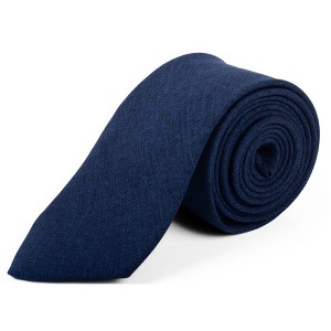 Men's Solid Color 2.75 Inch Wide And 57 Inch Long 100% Cotton Neckties - 1 of 4
