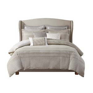 Gracie Mills Leonor Grandeur Essence 8-Piece Oversized Jacquard Comforter Ensemble with Euro Shams and Throw Pillows - 1 of 4