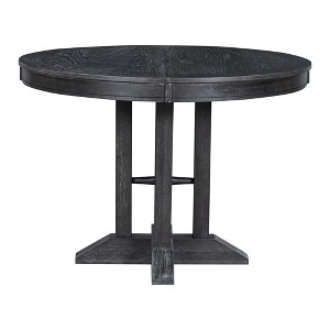 Dexmalle Black Farmhouse Extendable Dining Table with Wood Pattern - 1 of 4