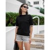 Zeagoo Womens Summer Tops Short Sleeve Knit Tshirt Round Neck Casaul Stripe Top Basic Tunic - 4 of 4