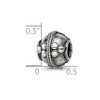 Black Bow Jewelry Sterling Silver Antiqued Artisan Triple Circle Design Bead Charm - 4 of 4