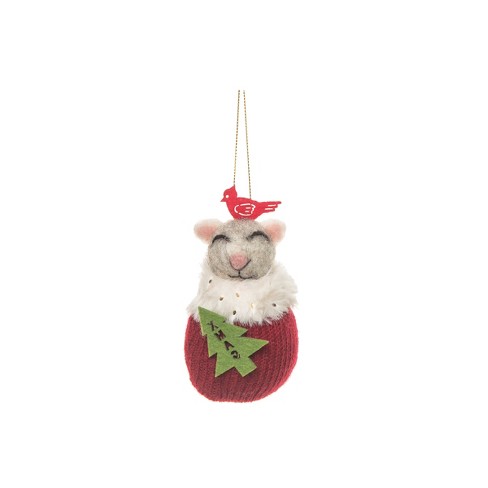 Felt Christmas Mouse Ornament