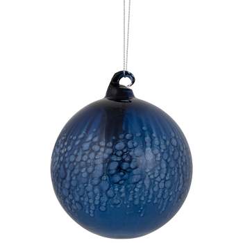 Northlight 4.75" Blue Clear Glass Christmas Ball Ornament