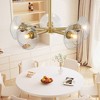 Angel Sar 26" Modern Gold 5-Light Sputnik Chandelier, Clear Glass Shades Mid-Century Pendant Light Fixture for Dining Room, Living Room, Kitchen - 2 of 4