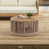 Gulches Outdoor Rattan Rope & Acacia Wood Coffee Table - Weather Resistant Patio Balcony Furniture for Garden, Yard - 2 of 4