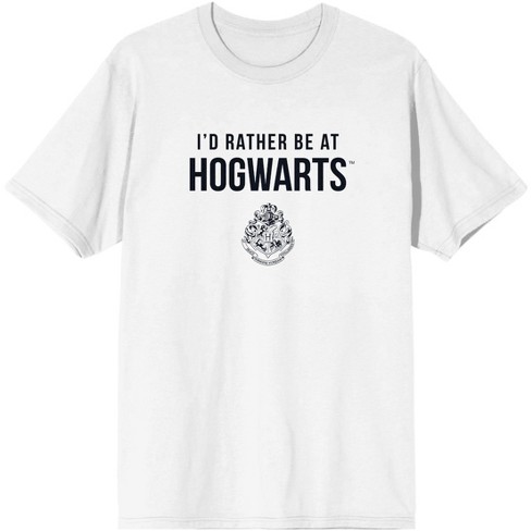 I'd Rather Be At Hogwarts Men's White Graphic Tee-xl : Target