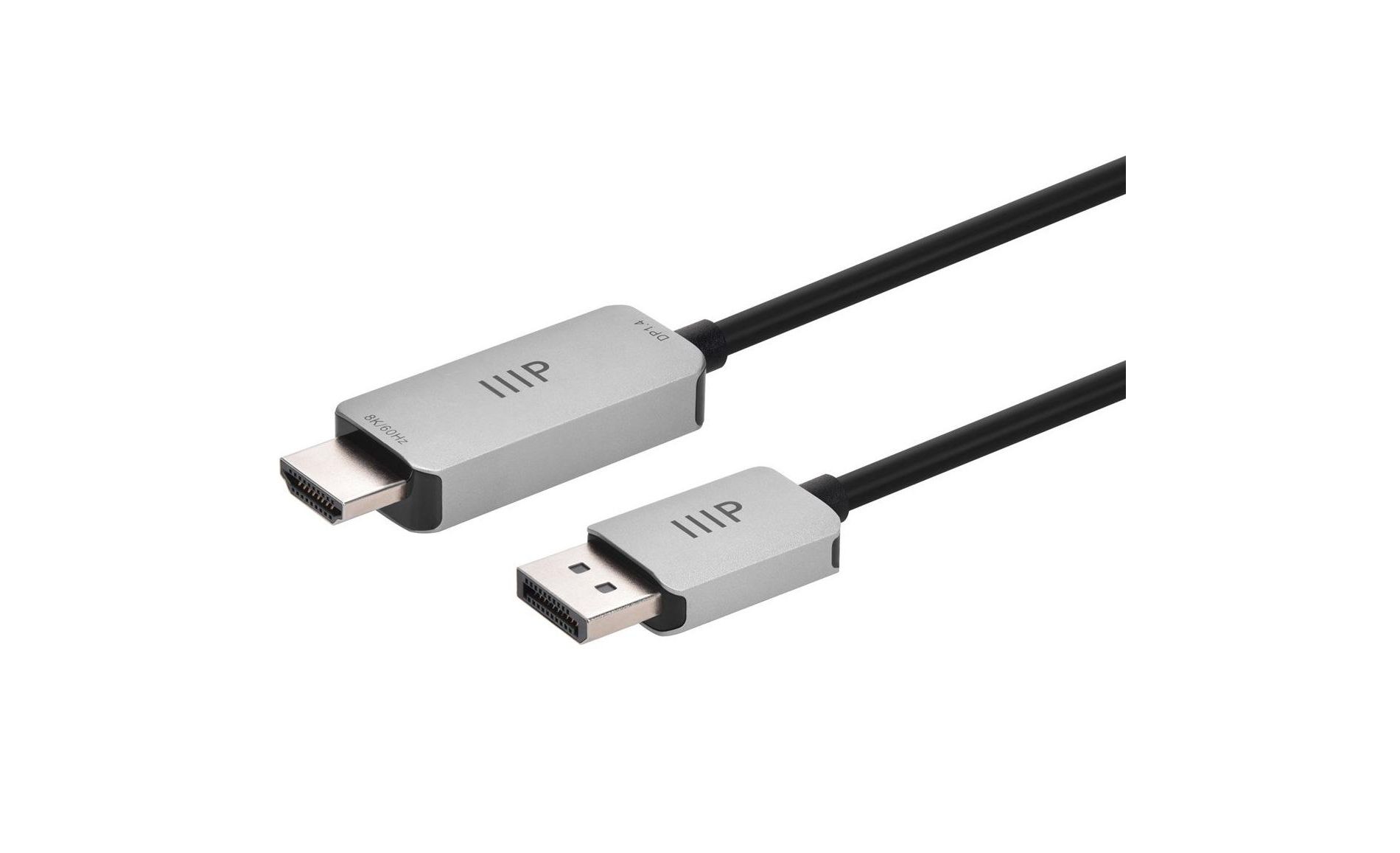 Monoprice DisplayPort 1.4 Cable to 8K HDMI - 3 Feet | 32AWG, 8K@60Hz, Up To 32.4Gbps, For Video Game Console, Gaming Monitor, Apple TV, or PC
