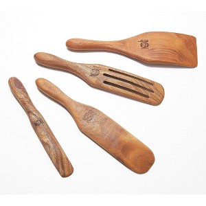 Mad Hungry 4-Piece Teak Wood Multi-Use Spurtle Set K51398 Refurbished - 1 of 2