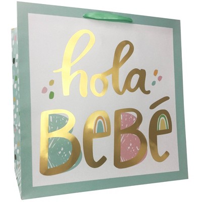 Large &#39;Hola Bebe&#39; Spanish Baby Shower Gift Bag - Spritz&#8482;