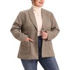 Agnes Orinda Women's Plus Size Plaid Formal Notched Lapel Blazer - 2 of 4