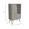 Vynxaria Wine Storage Pedestal Kitchen Island - White and Macadamia, Stylish Design, Functional Storage - 3 of 4