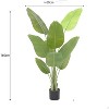 5FT Artificial Bird of Paradise Tree with PEVA Leaves and Sturdy Cement-Filled Pot, Large Faux Tropical Plant for Home, Office, Porch & Garden Decor - 2 of 4