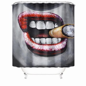 Smoking Red Lips Shower Curtains for Bathroom Waterproof Fabric Bath Curtain Durable Soft Stylish Bathroom Decor 72x72 Inch - 1 of 1