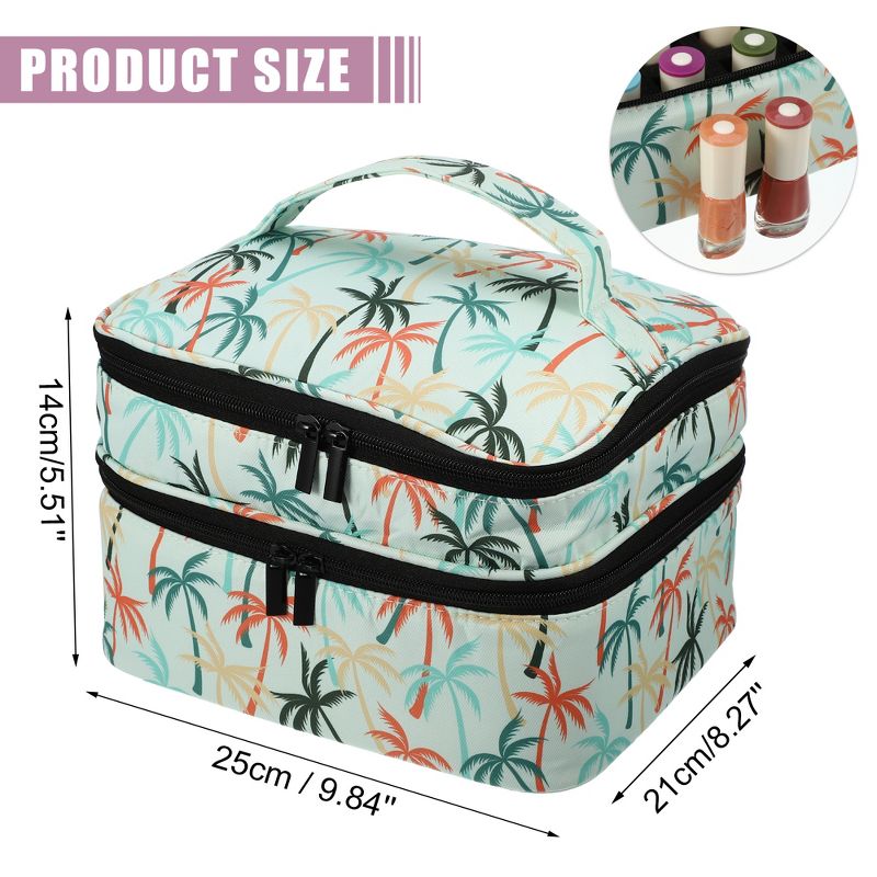 Unique Bargains Double-Layer Nylon Coconut Tree Pattern Nail Polish Carrying Case 1Pc, 4 of 7