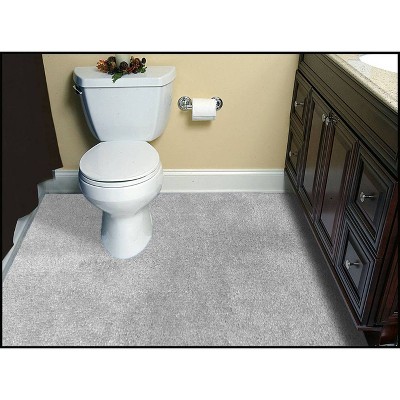 Platinum Gray Washable Nylon Bathroom Carpet